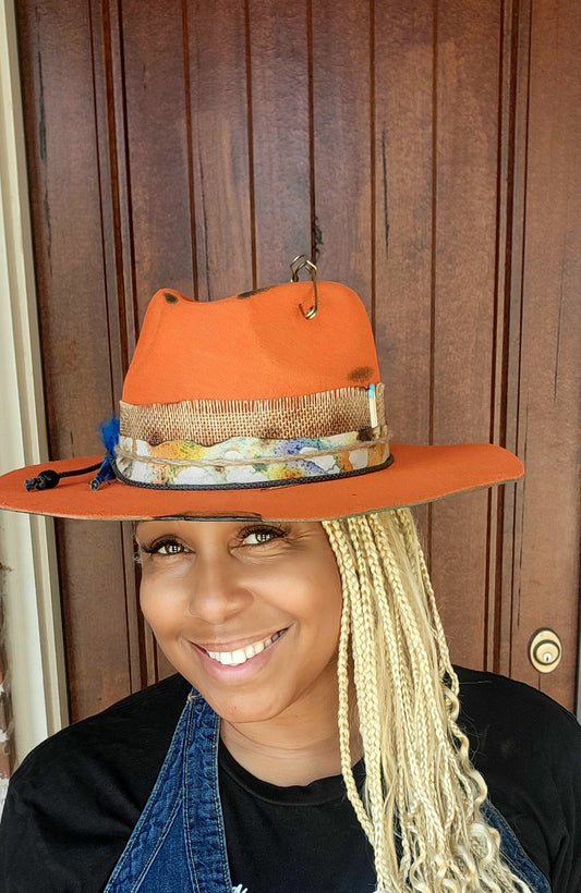 Orange Kiss Fedora Hat (MADE UPON ORDERING CUSTOM HAT!!!)